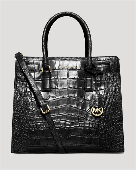 michael kors black bag croc